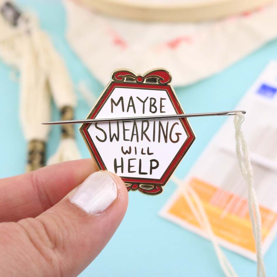 cute needle minders with quirky crafty sayings