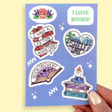 I Love Books A6 Sticker Sheet