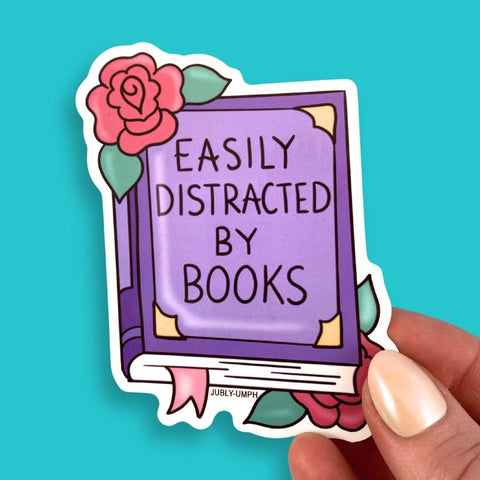 Easily Distracted By Books Sticker