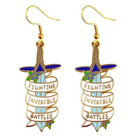 Fighting Invisible Battles Earrings