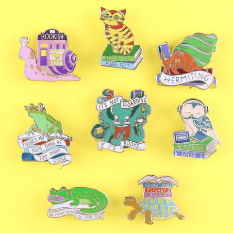 So Many Books - So Little Time Crocodile Lapel Pin