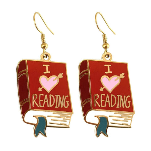 I Heart Reading Earrings