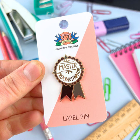 Master Procrastinator Award Lapel Pin