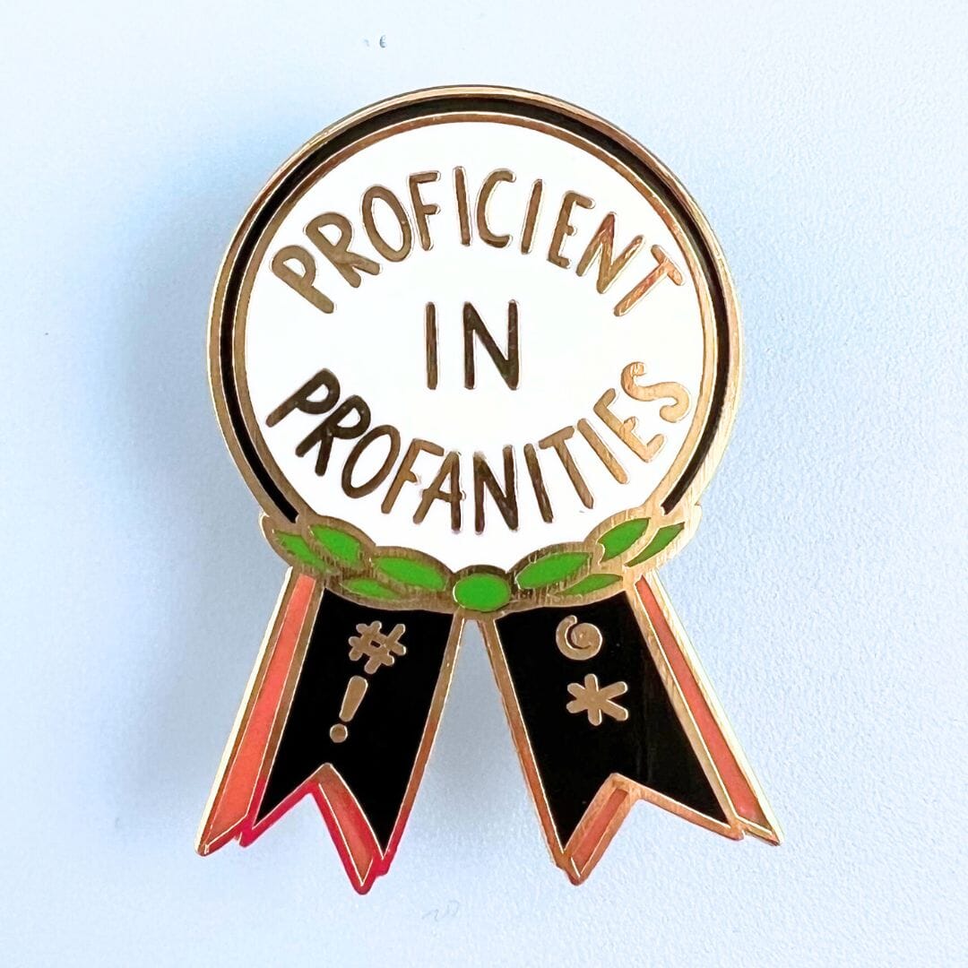 Proficient In Profanities Award Lapel Pin