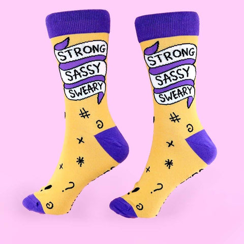 Strong Sassy Sweary Socks- Unisex Large