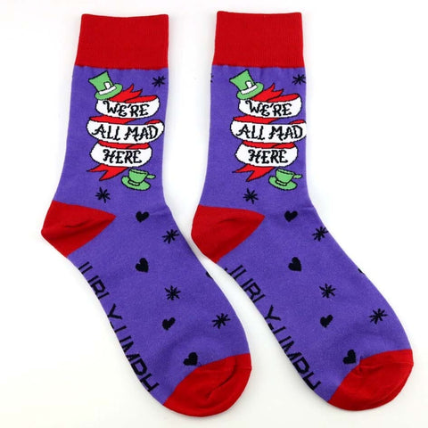 We're All Mad Here Socks - Unisex Large