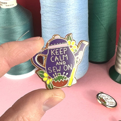 Keep Calm And Sew On Lapel Pin