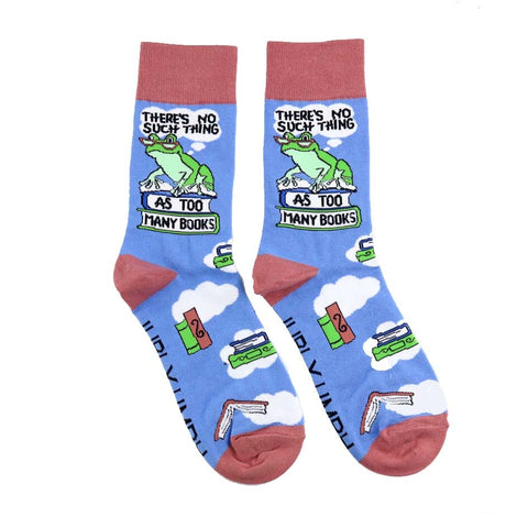 There's No Such Thing As Too Many Books Socks - Unisex Medium