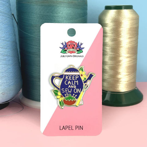 Keep Calm And Sew On Lapel Pin