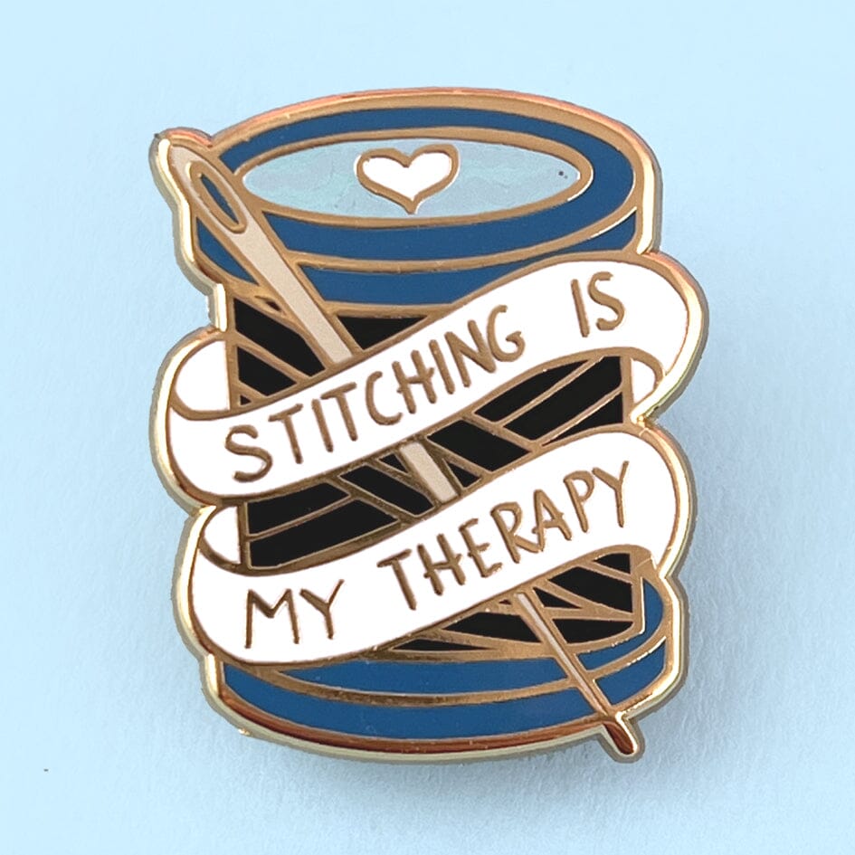 Stitching Is My Therapy Lapel Pin